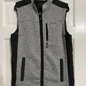 Grey and Black Men's Orvis Fleece Vest